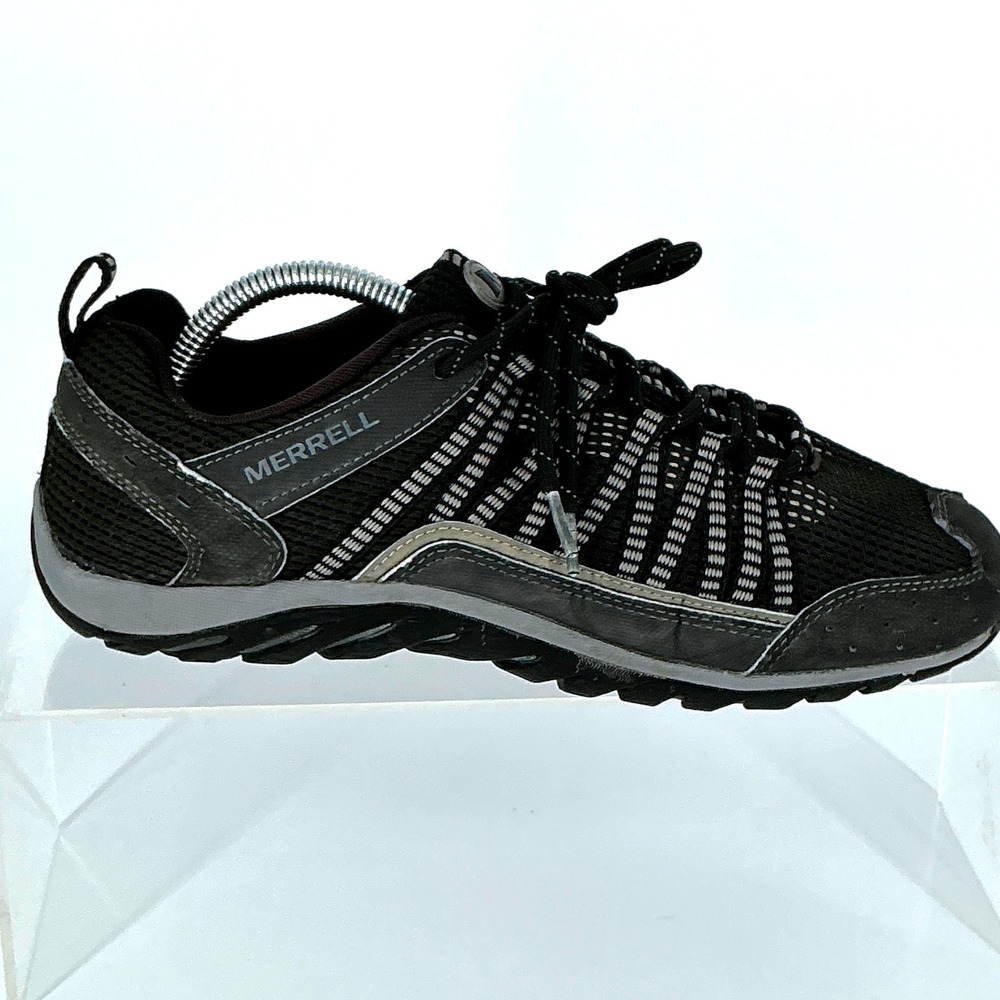 Merrell Mens Size 9 Storm Rush Black Mesh Trail‎ Shoes Hiking Sneakers
